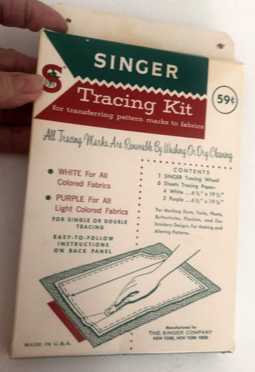 Vtg SINGER TRACING KIT PKG Wheel Paper Instructions Used TRANSFERRING PATTERNS