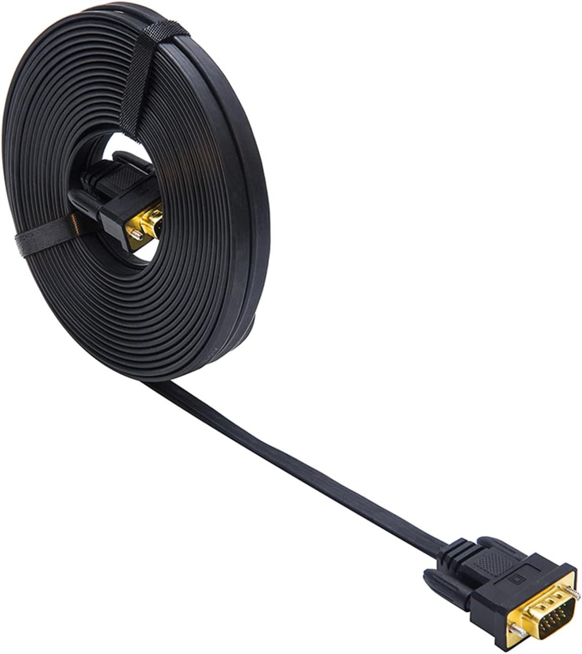 DTech 25ft Ultra Thin Flat Type Computer Monitor VGA Cable Standard 15 Pin Male
