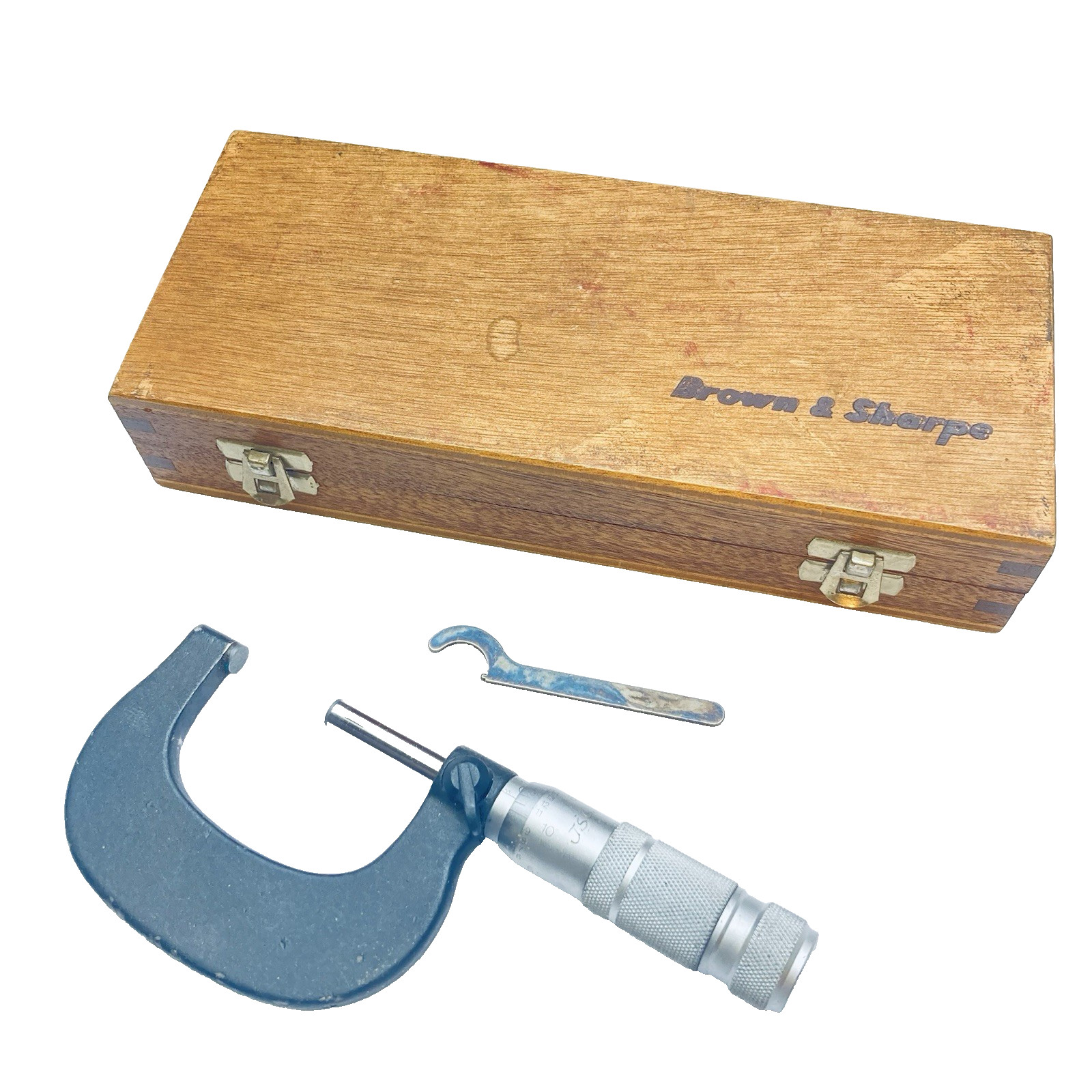 Brown and Sharpe Outside Micrometer 1"-2" Range - Carbide - .0001" Grads w/Case