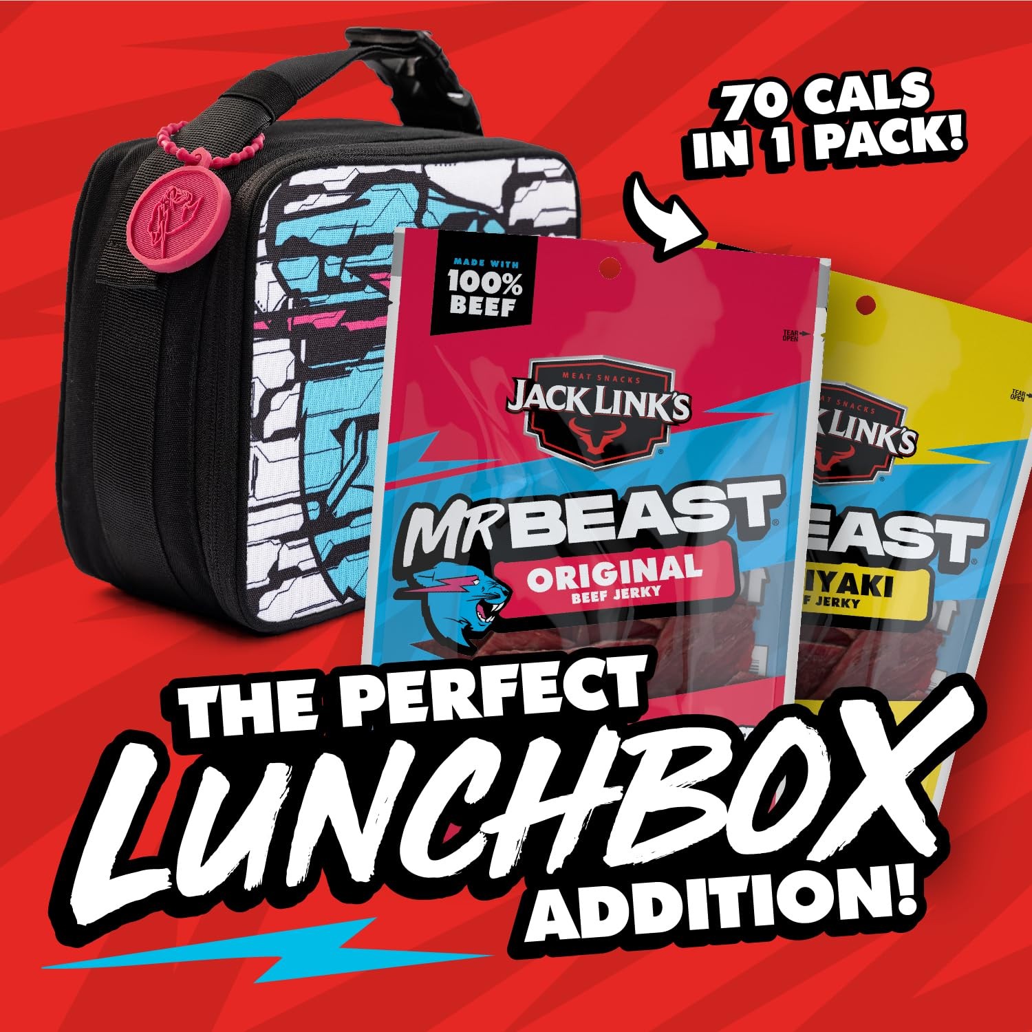 x MrBeast Beef Jerky, Original & Teriyaki Beef Jerky Variety Pack - (6 Pack) ...