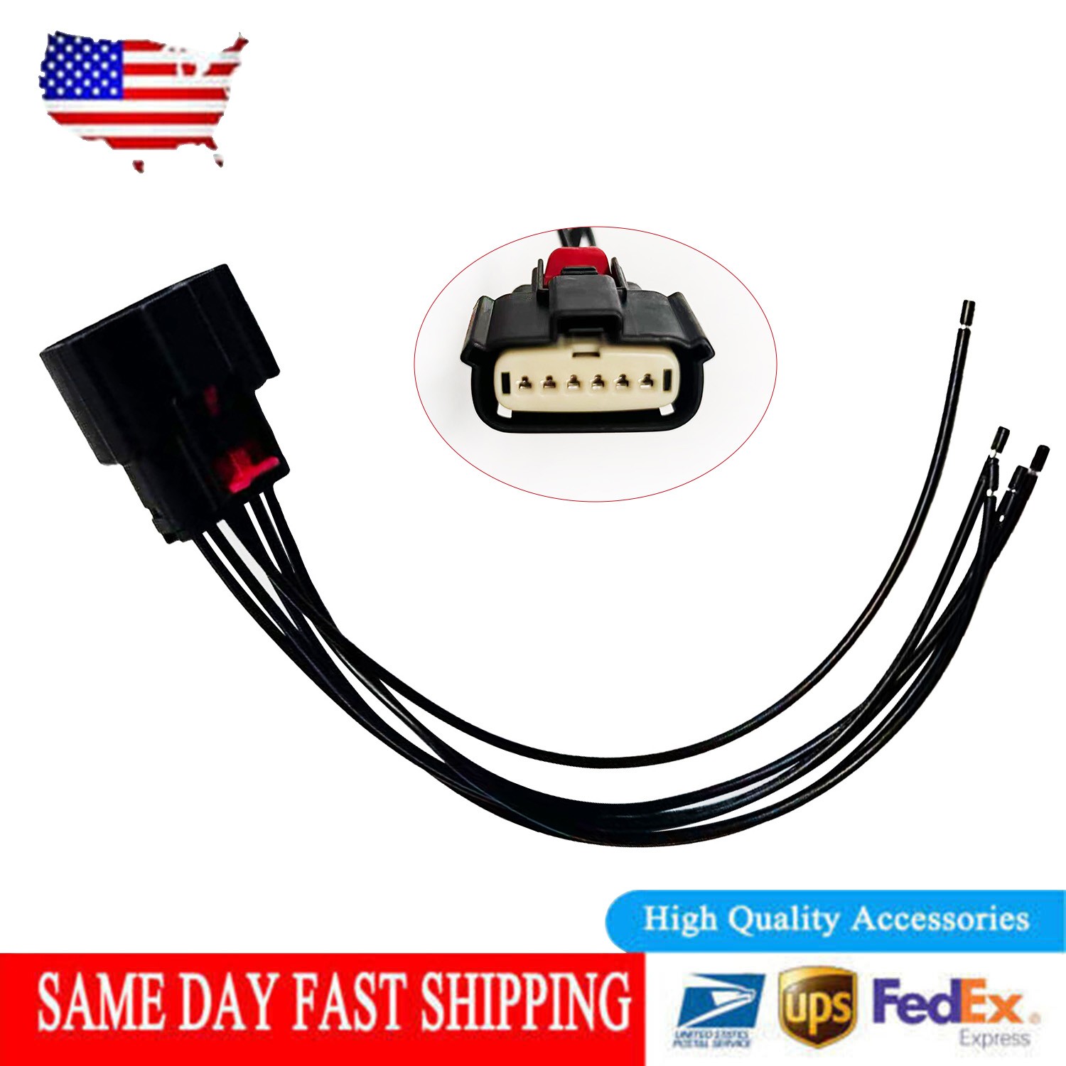 6Way LED Fog Lamp Fog Light Connector Harness Plug For 2018-2023 Ford Mustang
