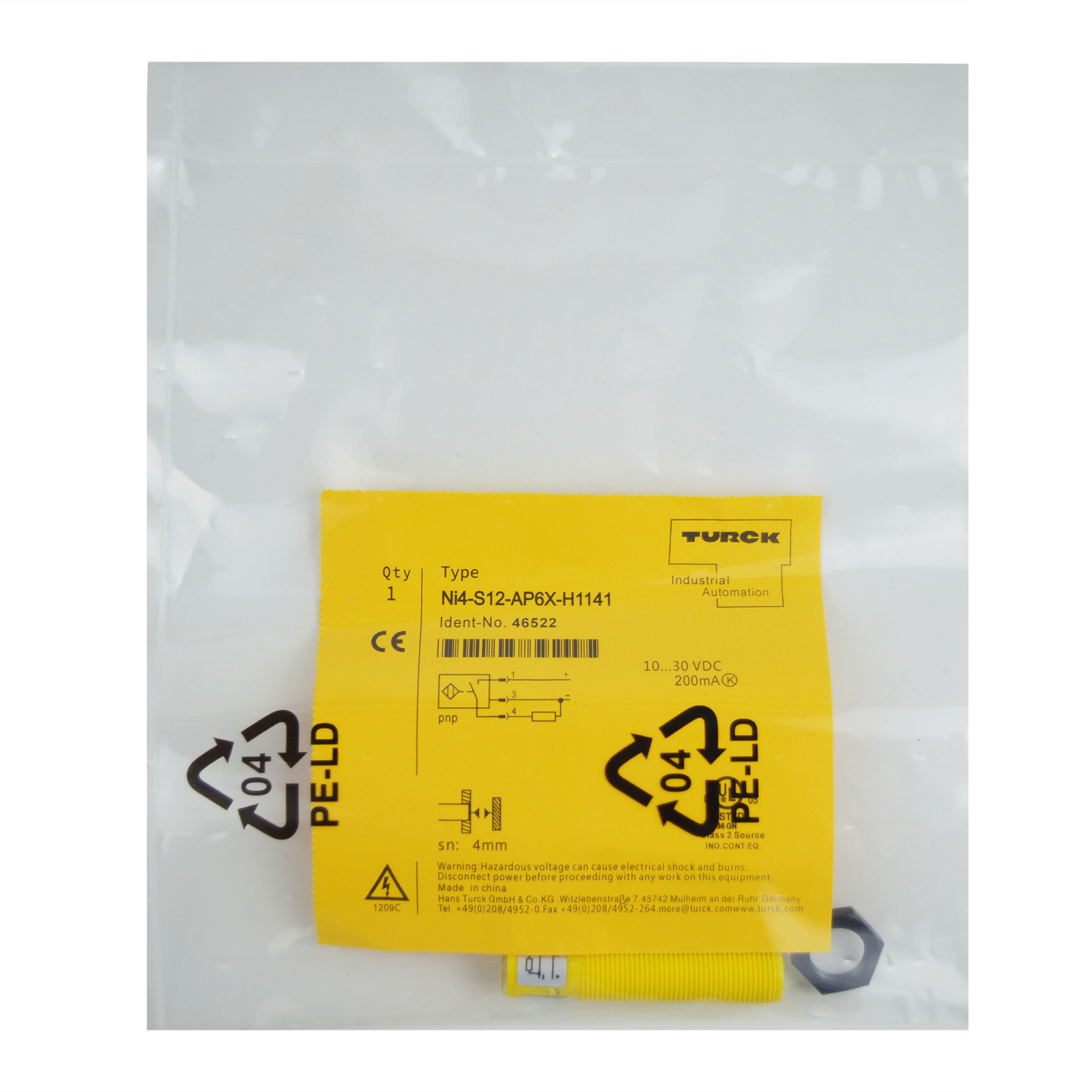 TURCK NI4-S12-AP6X-H1141 46522 Inductive sensor PNP