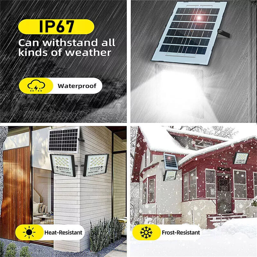 300W LED Solar Flood Lights Outdoor Street Light Dusk to Dawn Flood Wall Lamp ~