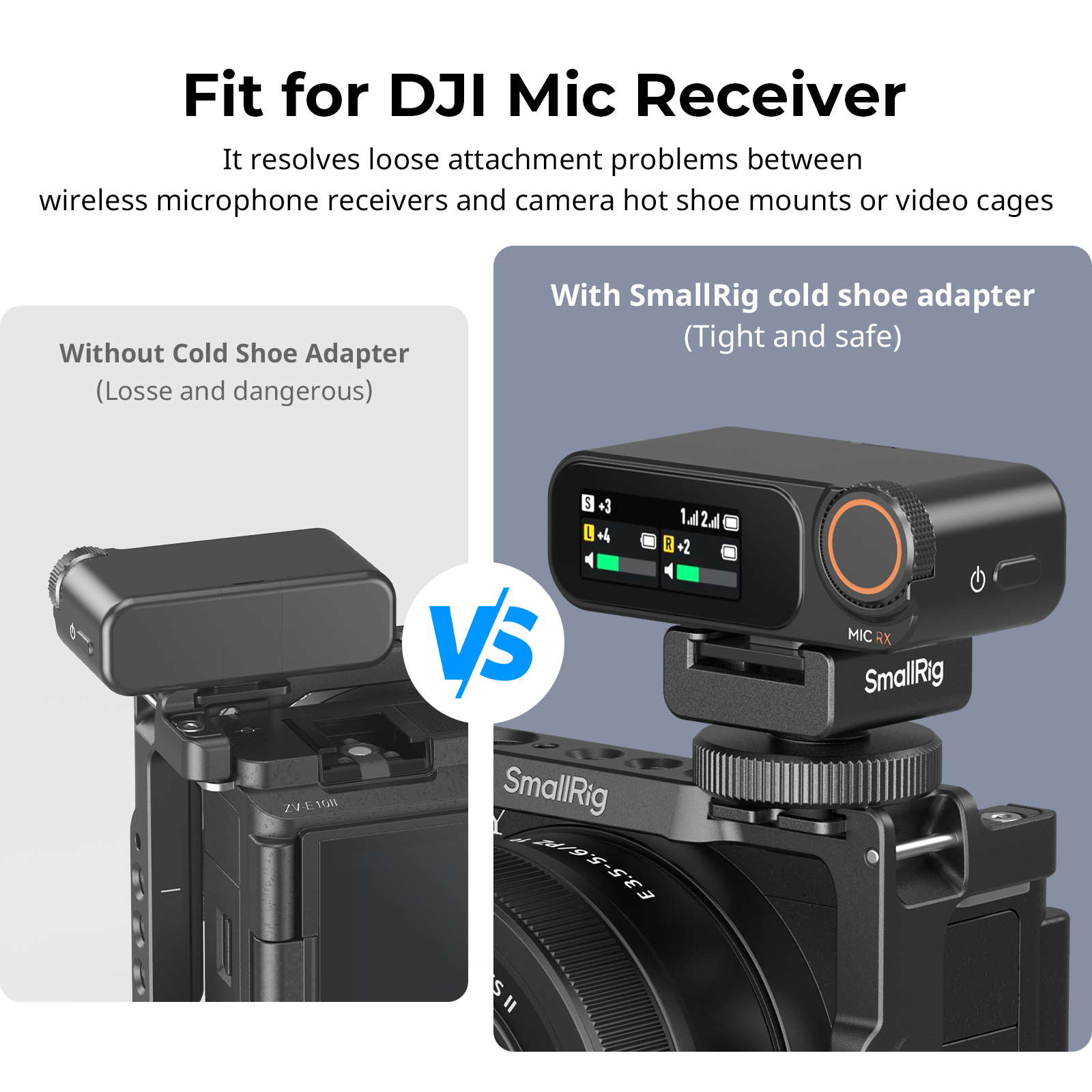 SmallRig Cold Shoe Mount Adapter for Wireless Microphone for DJI Mic / Mic 2