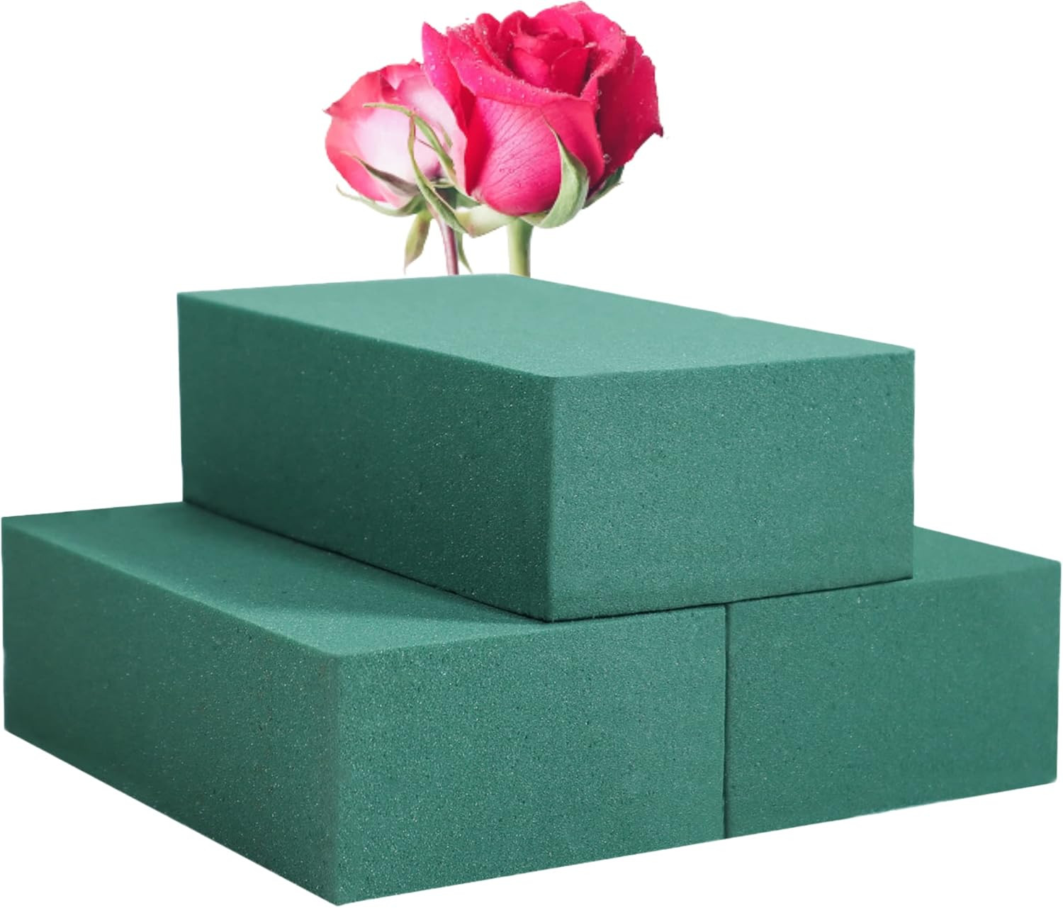 Pack of 3 Floral Foam Blocks Each (5.5"L x 3.1"W x 1.7"H) Green Wet & Dry Flower