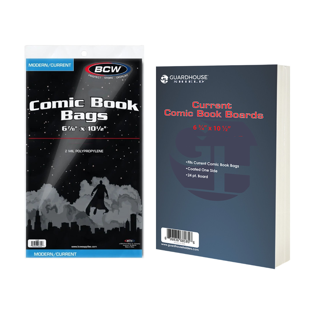 25 BCW Comic Book Bags (Modern/Current) and Boards (Guardhouse) 24PT Archival
