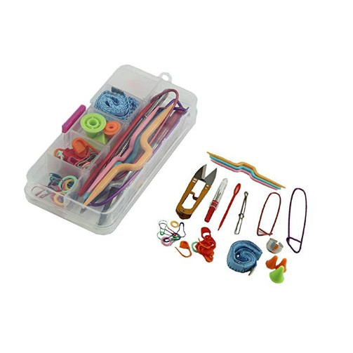 New Basic Knitting Tools Accessories Supplies With Case Knit Lots Kit