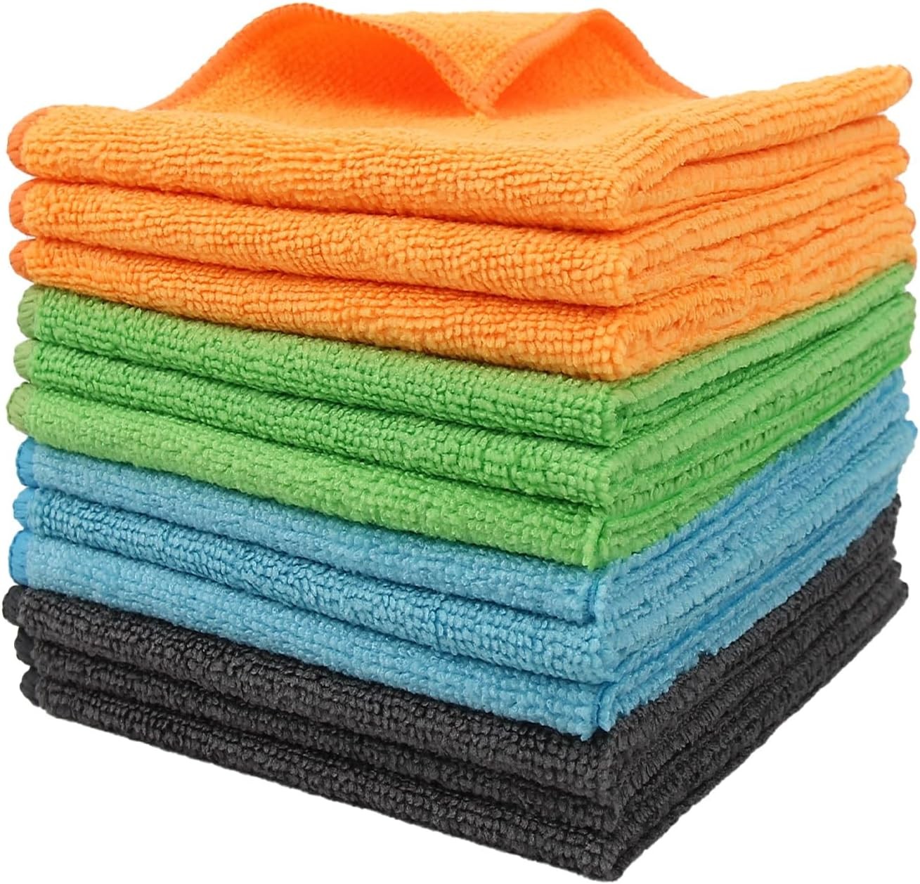 12 Pack Microfiber Cleaning Cloth 11.8x11.8inch Streak-Free Reusable Wipes Glass