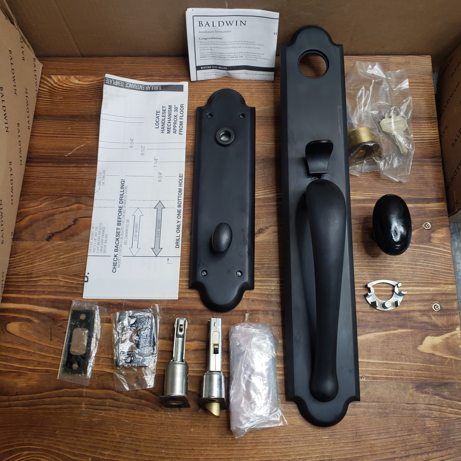 Baldwin 6402.102.ENTR Boulder Single Cylinder Oil Rubbed Bronze  Emer Exit Funct