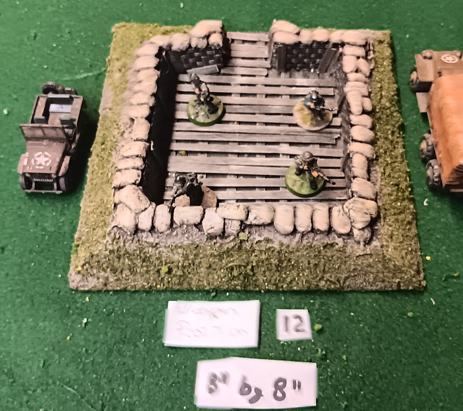 28mm Warhammer 40k,Bolt action WW2 wargaming Large gun position #12
