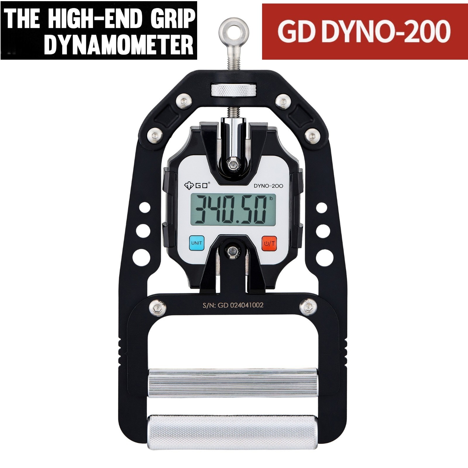 GD DYNO-200 Digital Hand Dynamometer Grip Strength Tester Meter 200kg 440lbs