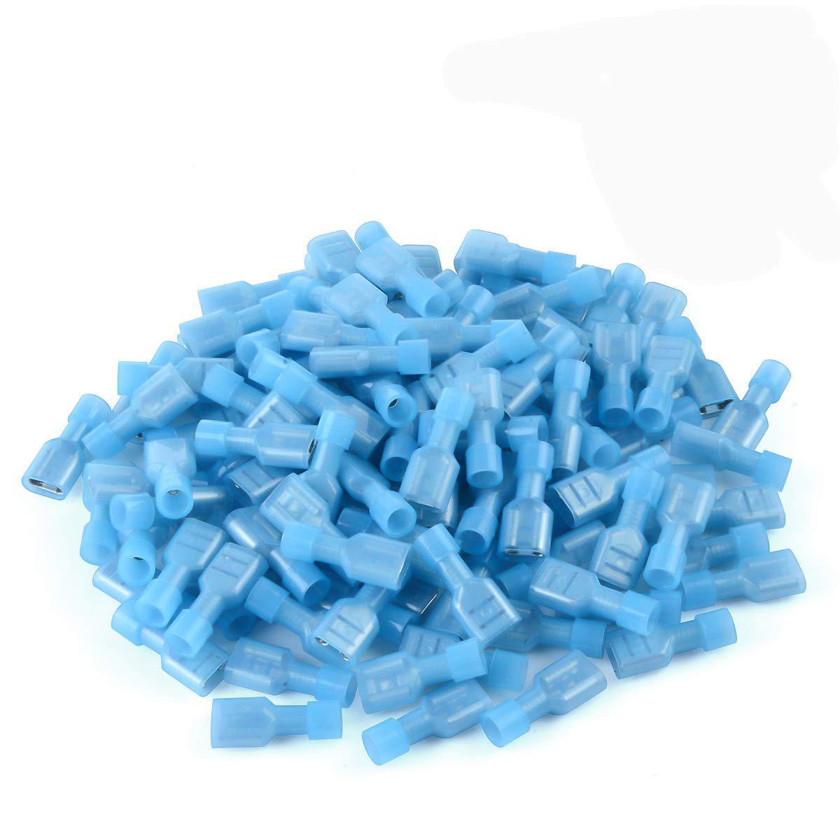 100 Pcs  16-14 AWG Nylon Female Spade Connectors Quick Disconnect Wire