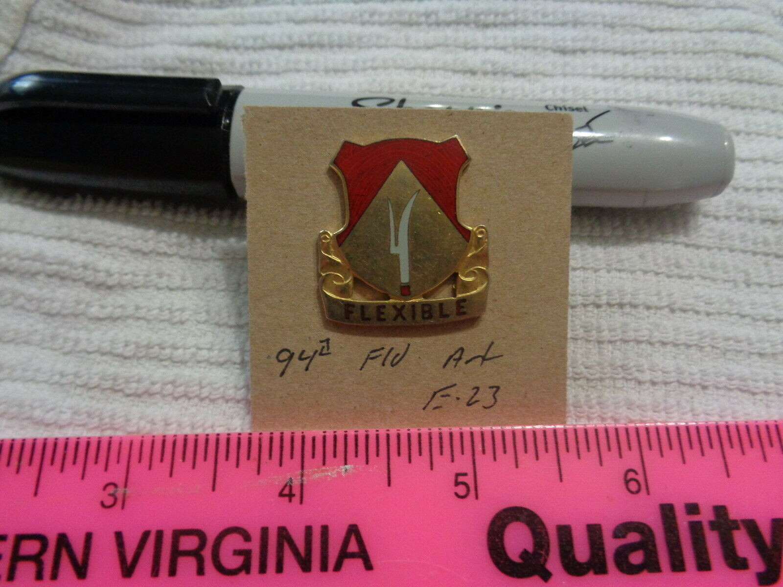 94th Field Artillery E-23 Unit Crest, DI, DUI (DRAW#8)
