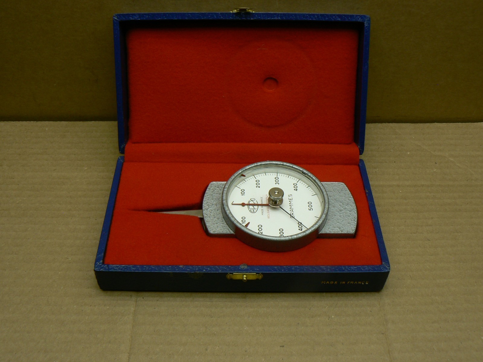 Vtg Scherr Tumico 0-500 Grammes Precision Dial Dynamometer Tension Gage With Box