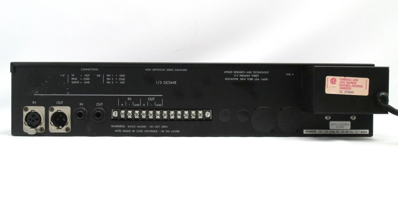 ART HD-31 High Definition EQ Model 350 1/3 Octave Graphic Equalizer
