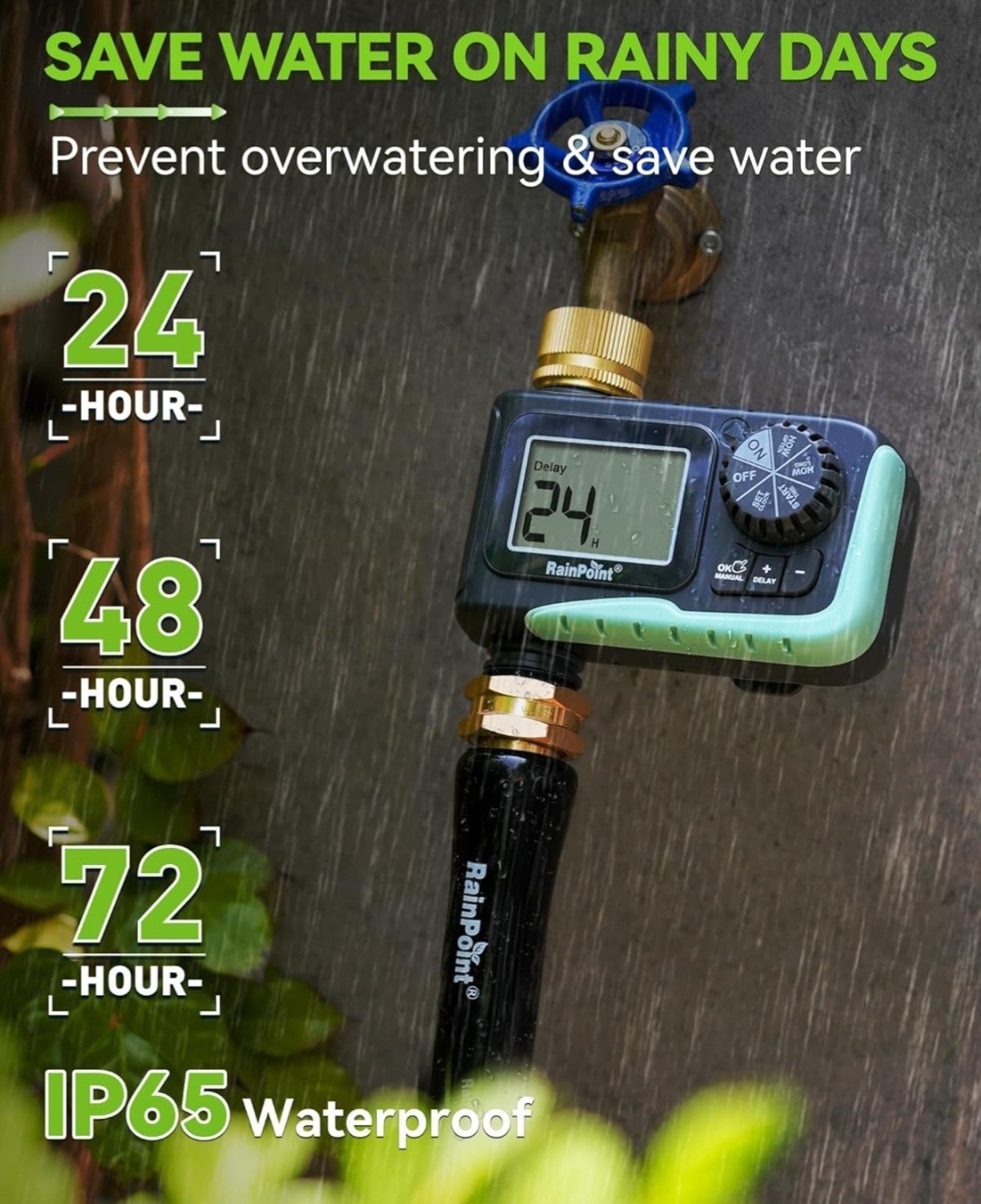 Rainpoint Sprinkler Timer With Brass Swivel