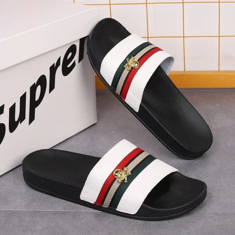 Fashion Brand Slippers for Men Ultra Soft Slides Non-slip Wear-resistant Sandals