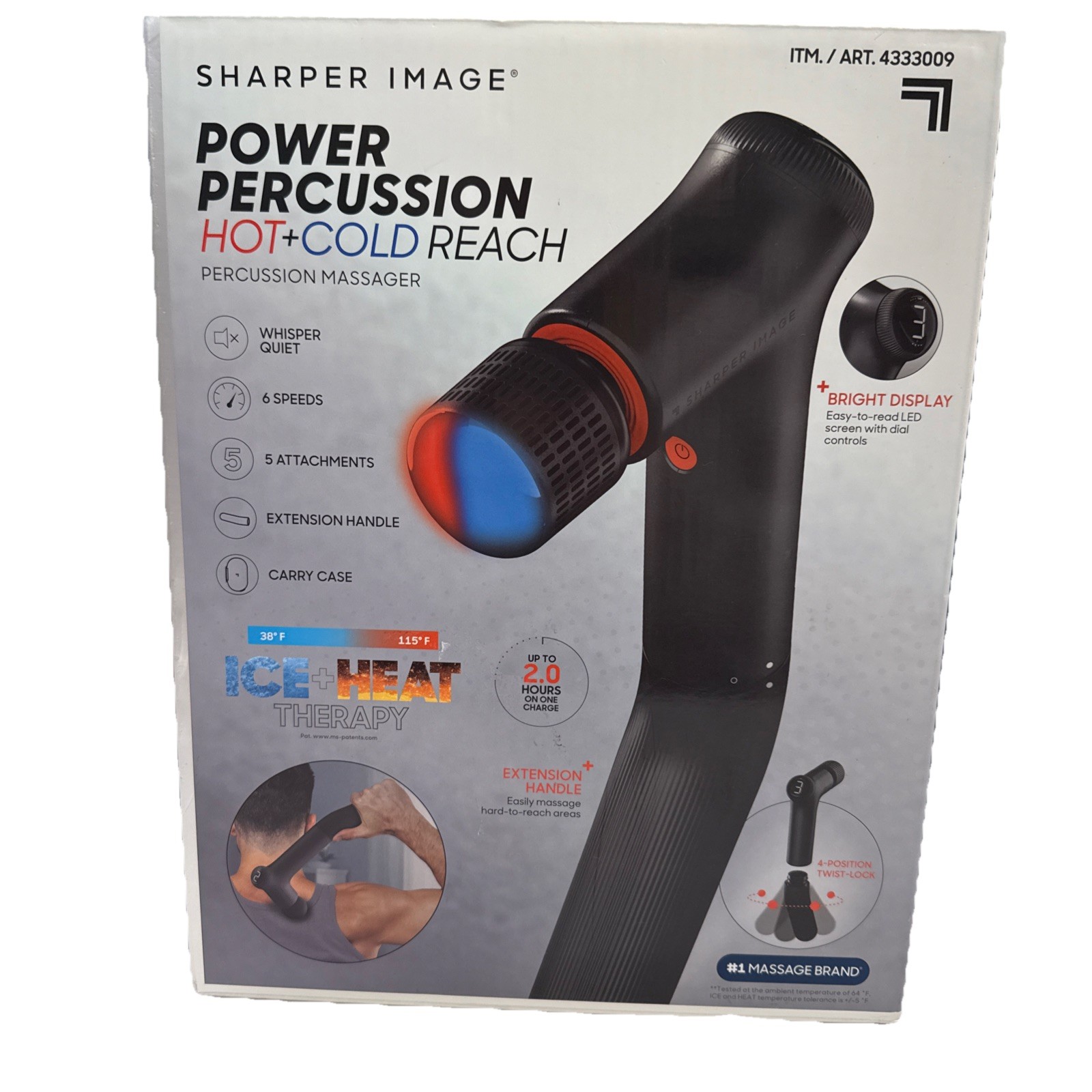 Sharper Image Power Percussion Hot & Cold Reach Percussion Massager. Open Box