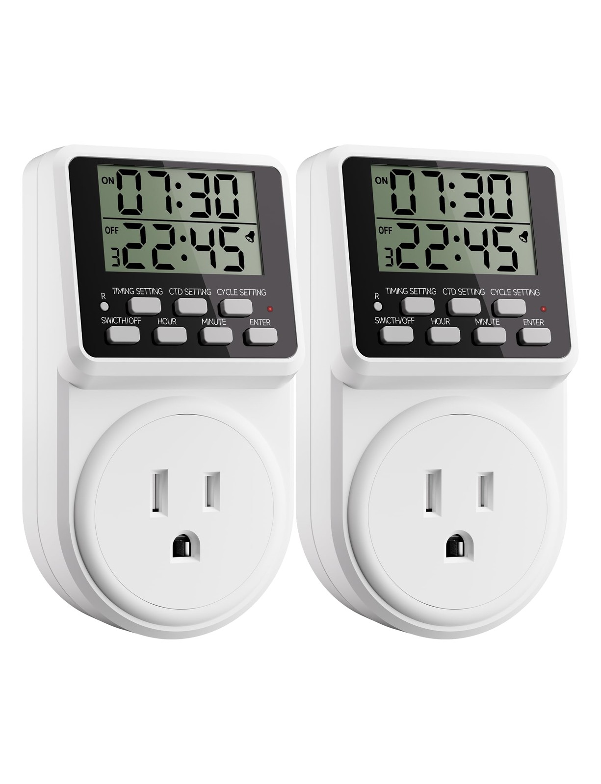 Techbee Indoor Digital Infinite Repeat Cycle Intermittent Outlet Timer Black