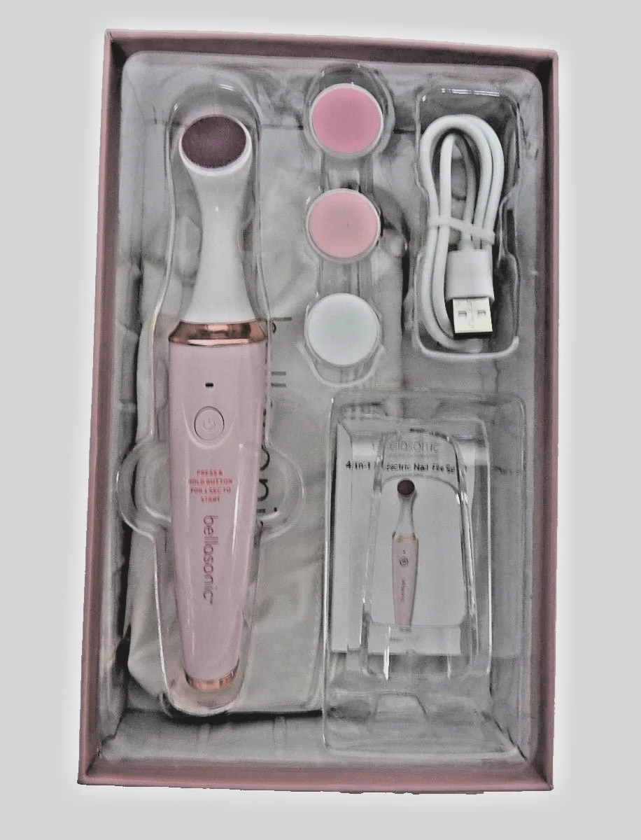 Bellasonic 4‑in‑1 Rechargeable Nail File Set – Oscillating Head + 4 Discs & USB