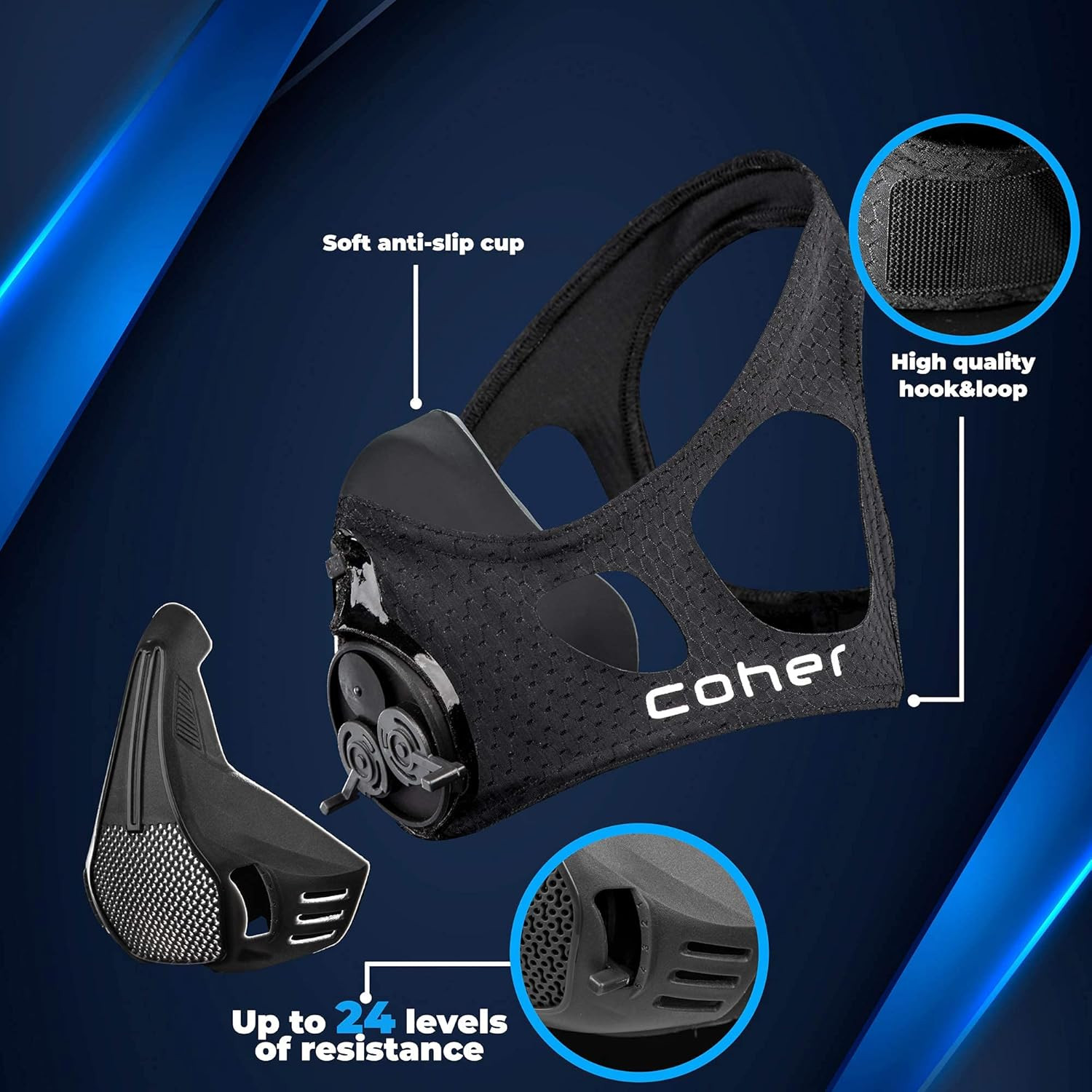 Workout Mask Breathing Mask for Men and Women - Adjustable Resistance Levels - I