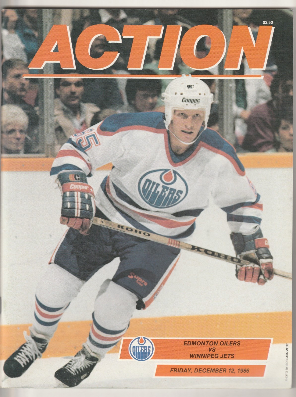 December 12, 1986 Edmonton Oilers vs Winnipeg Jets Hockey Program