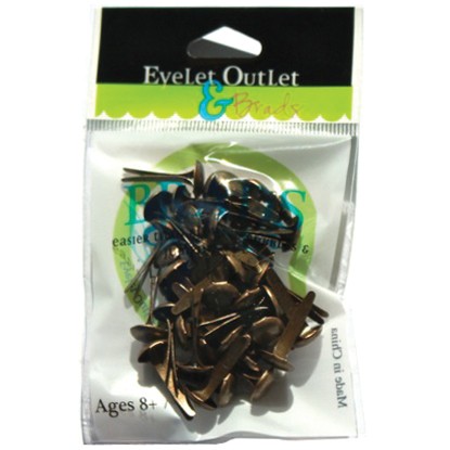 Eyelet Outlet Round Brads 8mm 40/Pkg Brushed Brass