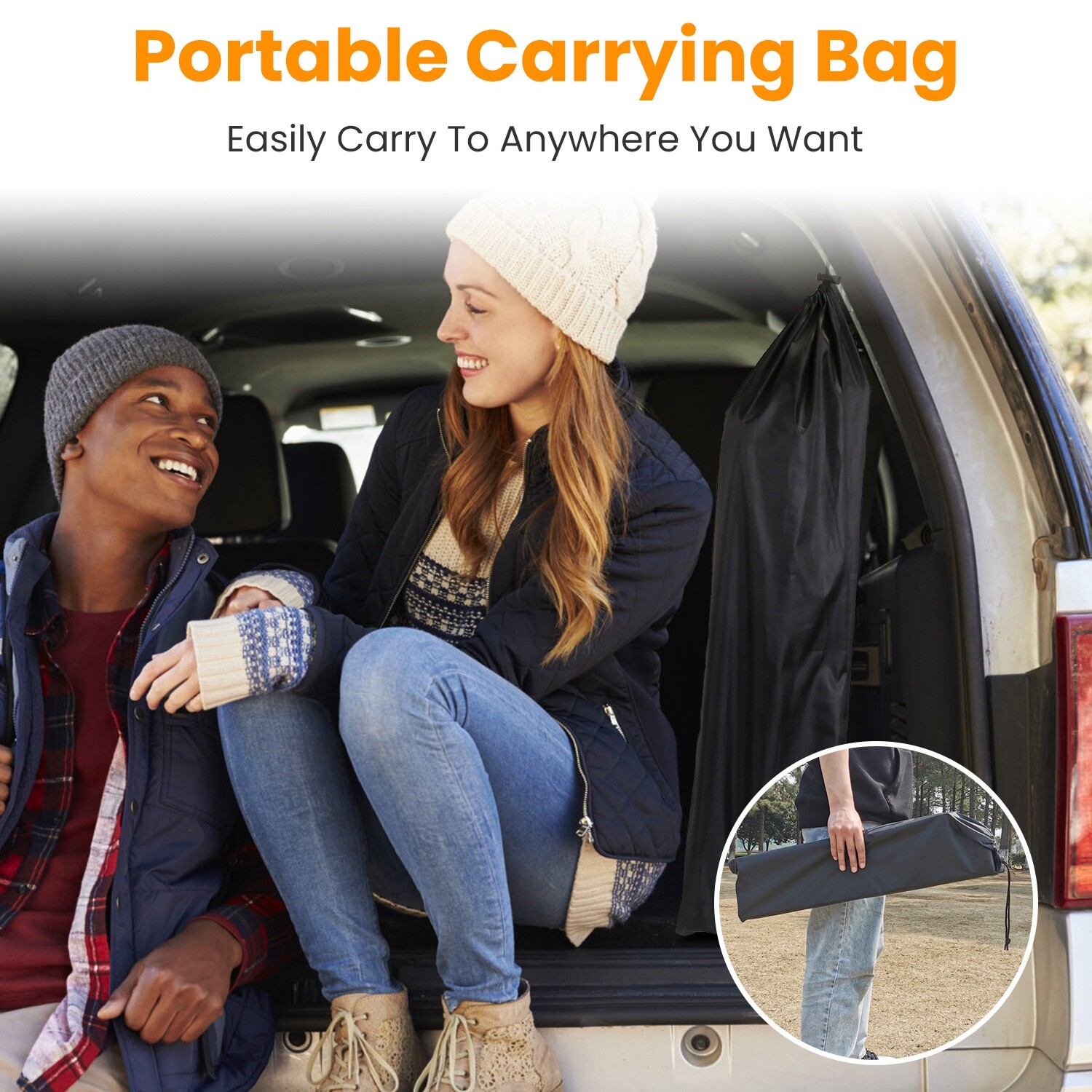 Camping Table with Carry Bag, Adjustable Height Portable Table Picnic Beach