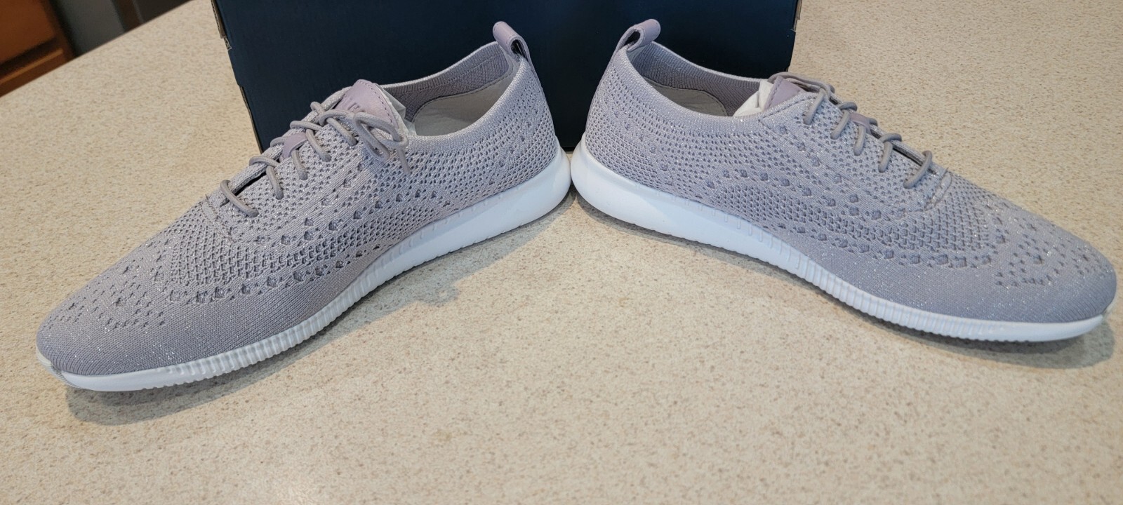 Cole Haan Women's 2 Zerogrand StitchLite Knit Grey Wingtip Shoes, W28586 Sz 10B