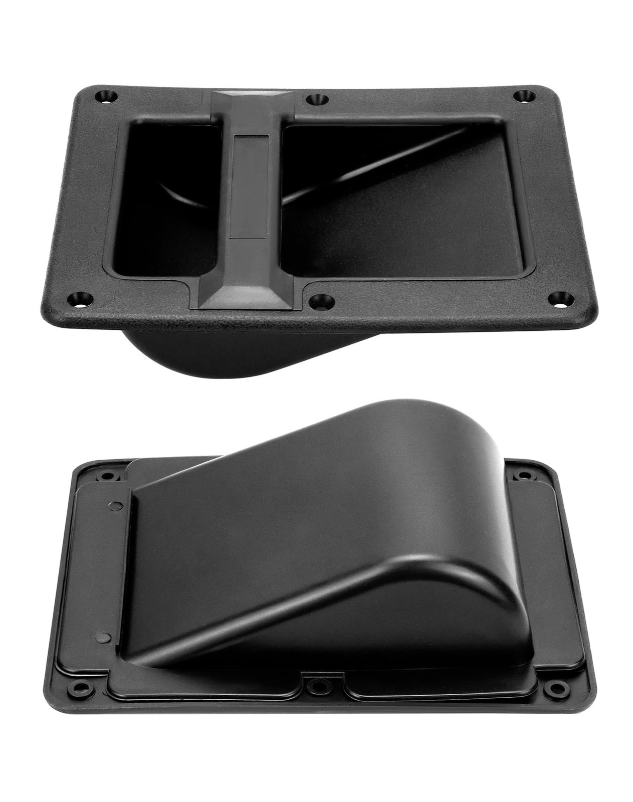QWORK Plastic Speaker Cabinet Handles, 4 Pack Recessed Holder, 6.38" x Black