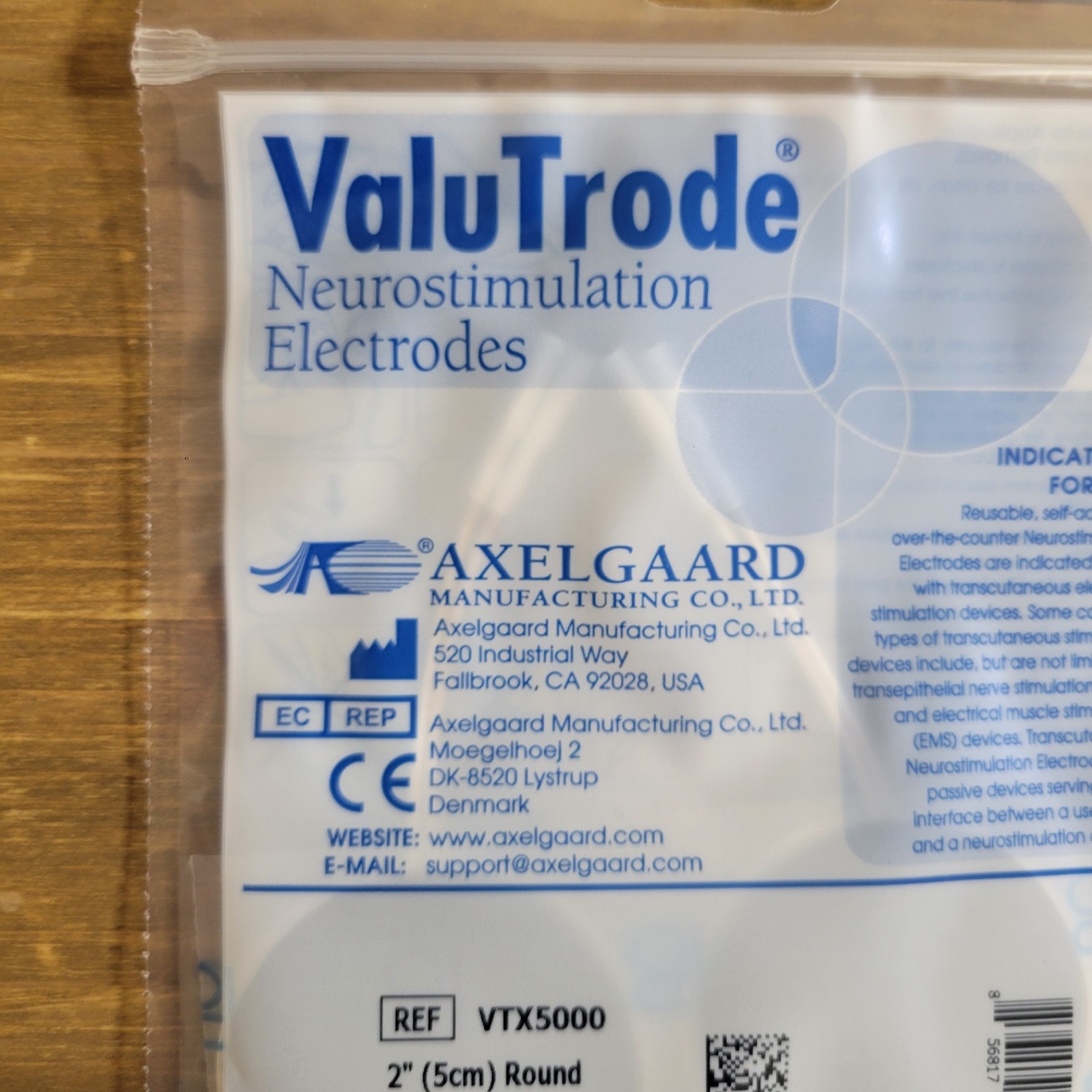 2" Round Axelgaard ValuTrode Neurostimulation Electrodes VTX5000 1 PACK/QTY 4