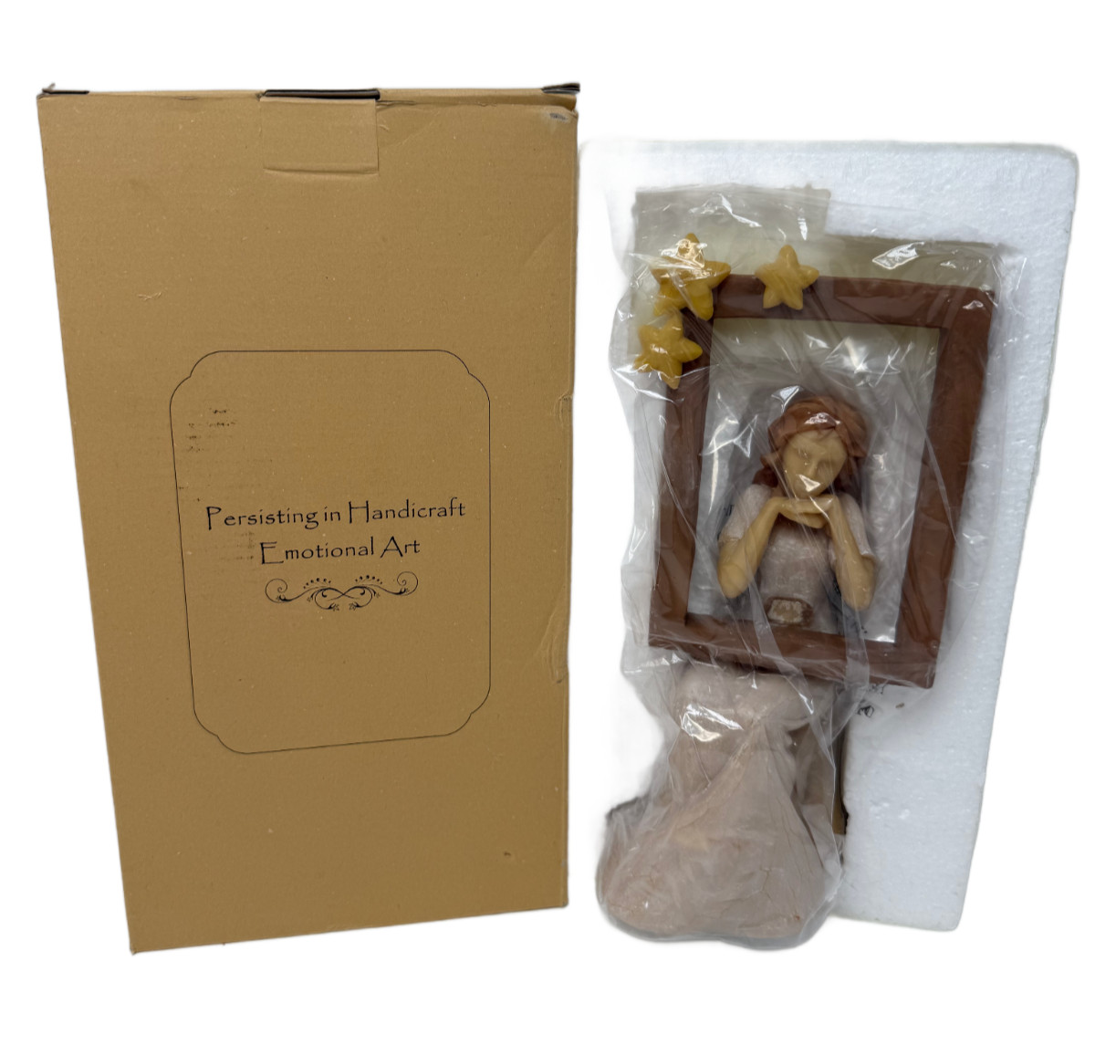 Handcrafted Emotional Art Sculpture with Frame - Unique Gift