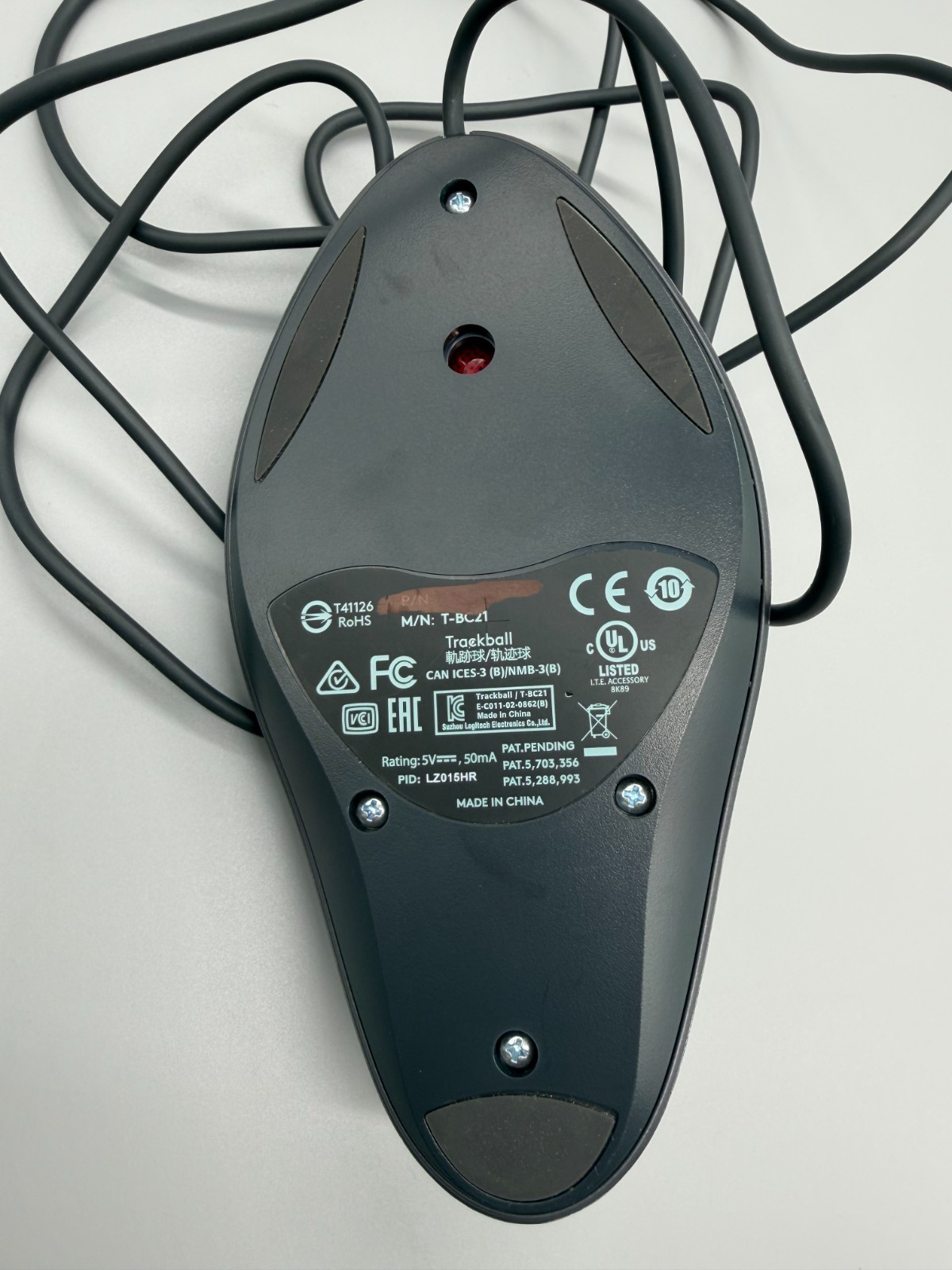 T-BC21 Logitech Trackman Marble Trackball Mouse USB Wired / Ball Not Working