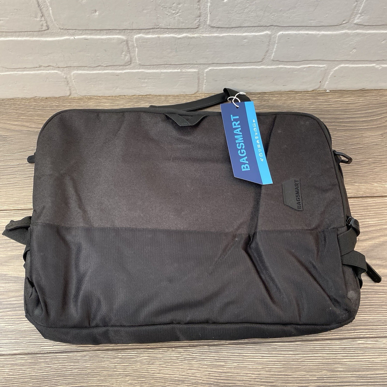 Bagsmart Black Digi Smart Expandable Laptop Bag Top Handles Shoulder Strap