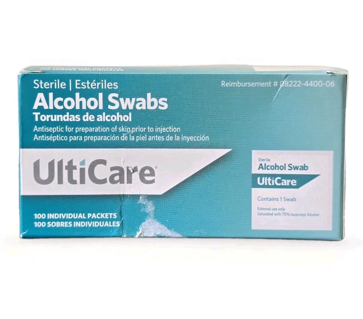 2 pack Alcohol Swabs Sterile 100 individual packet Ulticare 09/27
