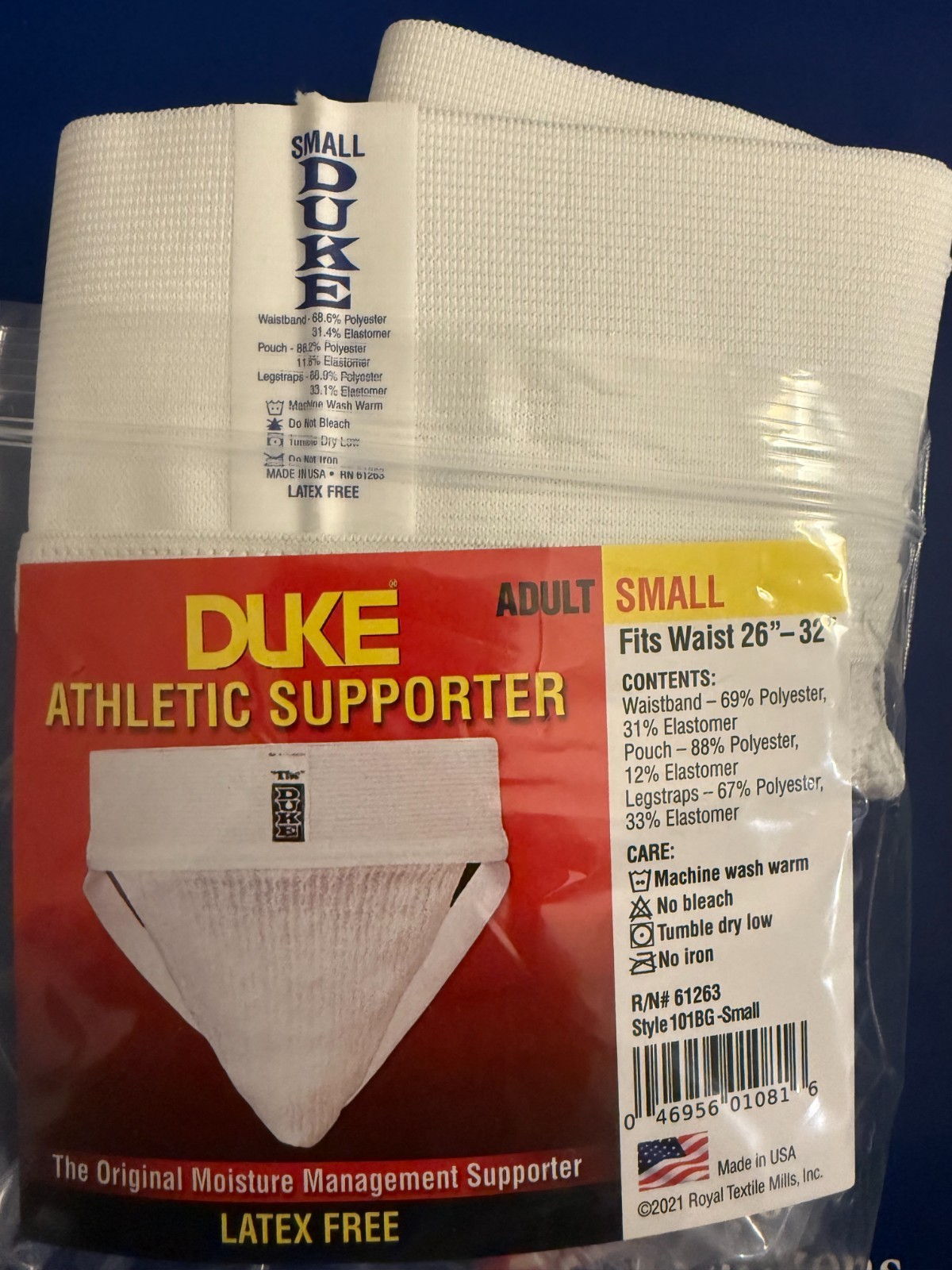 Duke Men's Athletic Supporter Jock Strap Size Small 26"-32" NEW