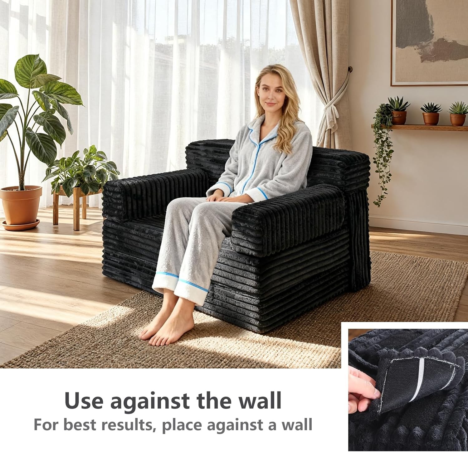 Folding Sofa Bed,Convertible Sofa Bed with Armrest Foldable Sleeper Chair,