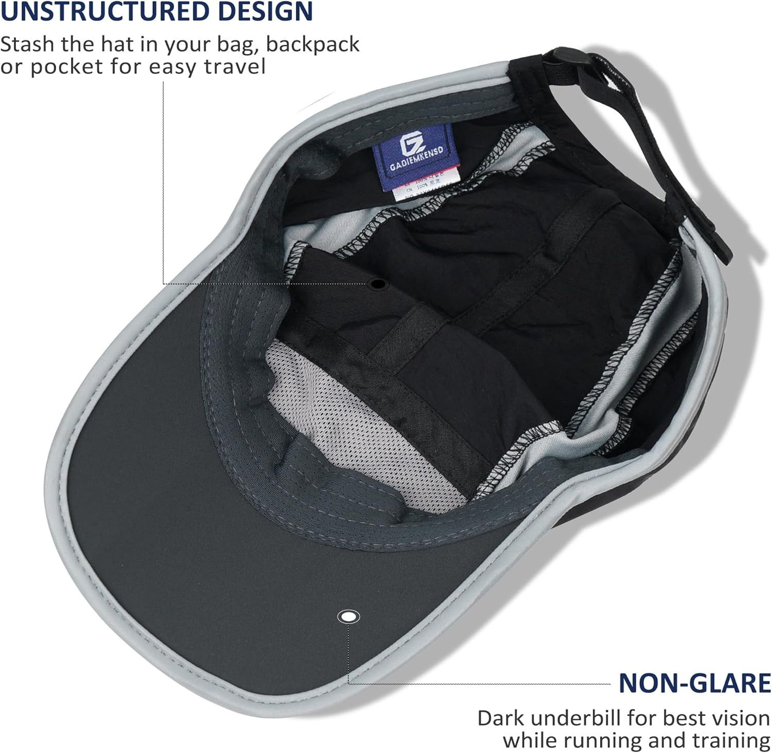 Reflective Folding Outdoor Hat Unstructured Design UPF 50+ Sun Protection Sport