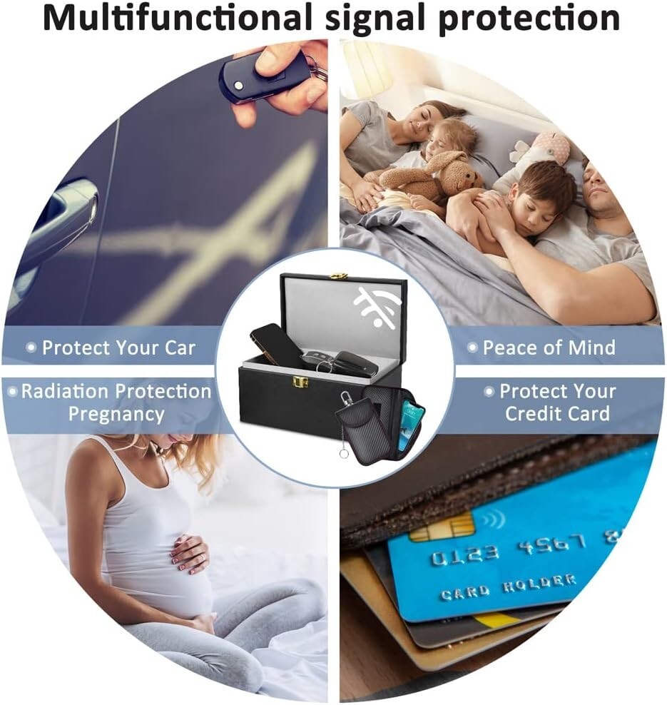 RFID Blocking Faraday Box - XL Size - Keyless Entry Car Key Safe Protector