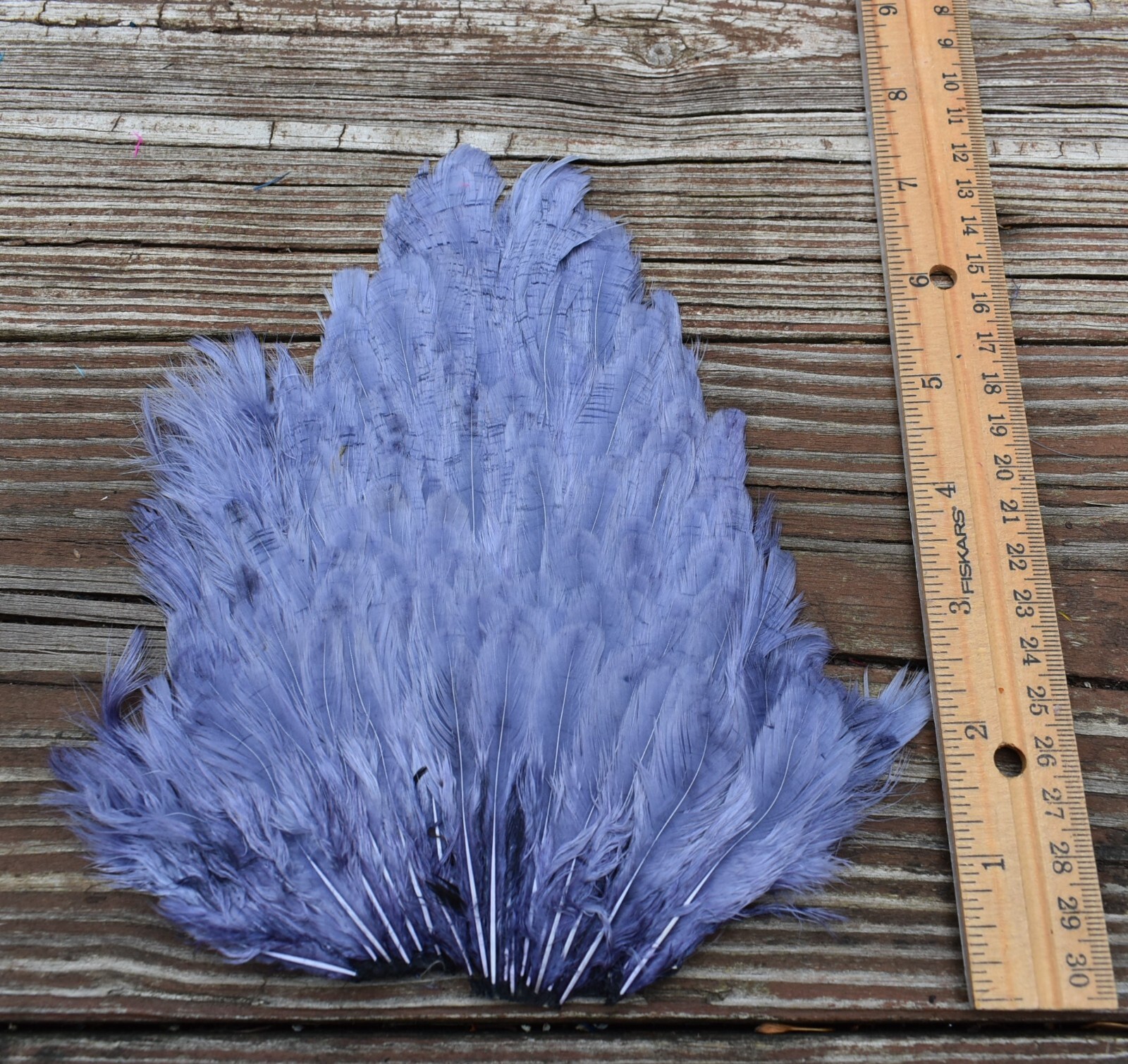 Lot 268,  Dyed Dark Gray Grey India Hen Back Saddle Feathers for Fly Tying