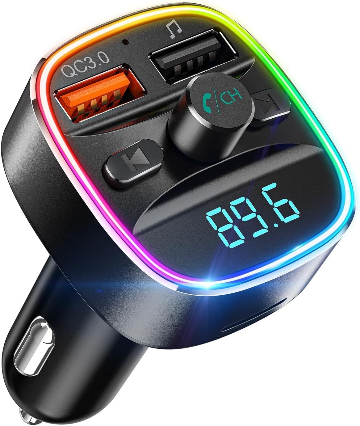 Bluetooth FM Transmitter, Bluetooth Car Adapter with Dual USB Charger Wireles...