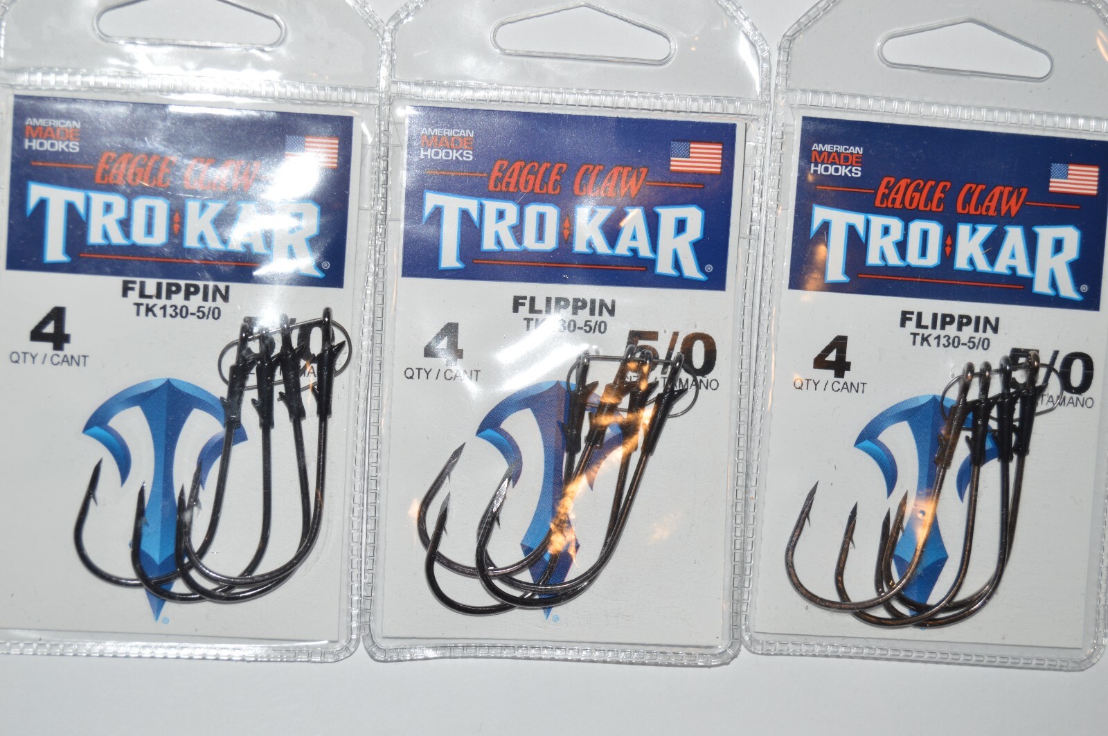 3 packs trokar eagle claw flippin hooks 5/0 tk130-5/0 bass flipping hook