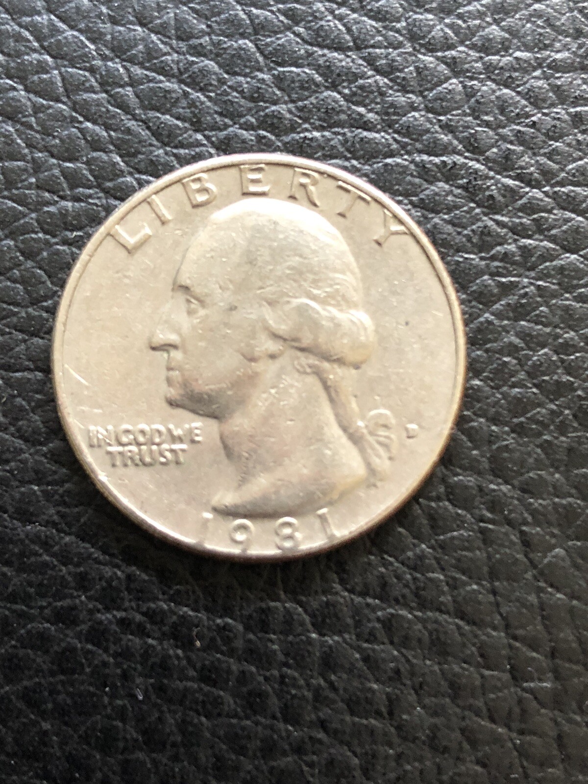 1981 Washington quarter filled D Mint Mark Error#65