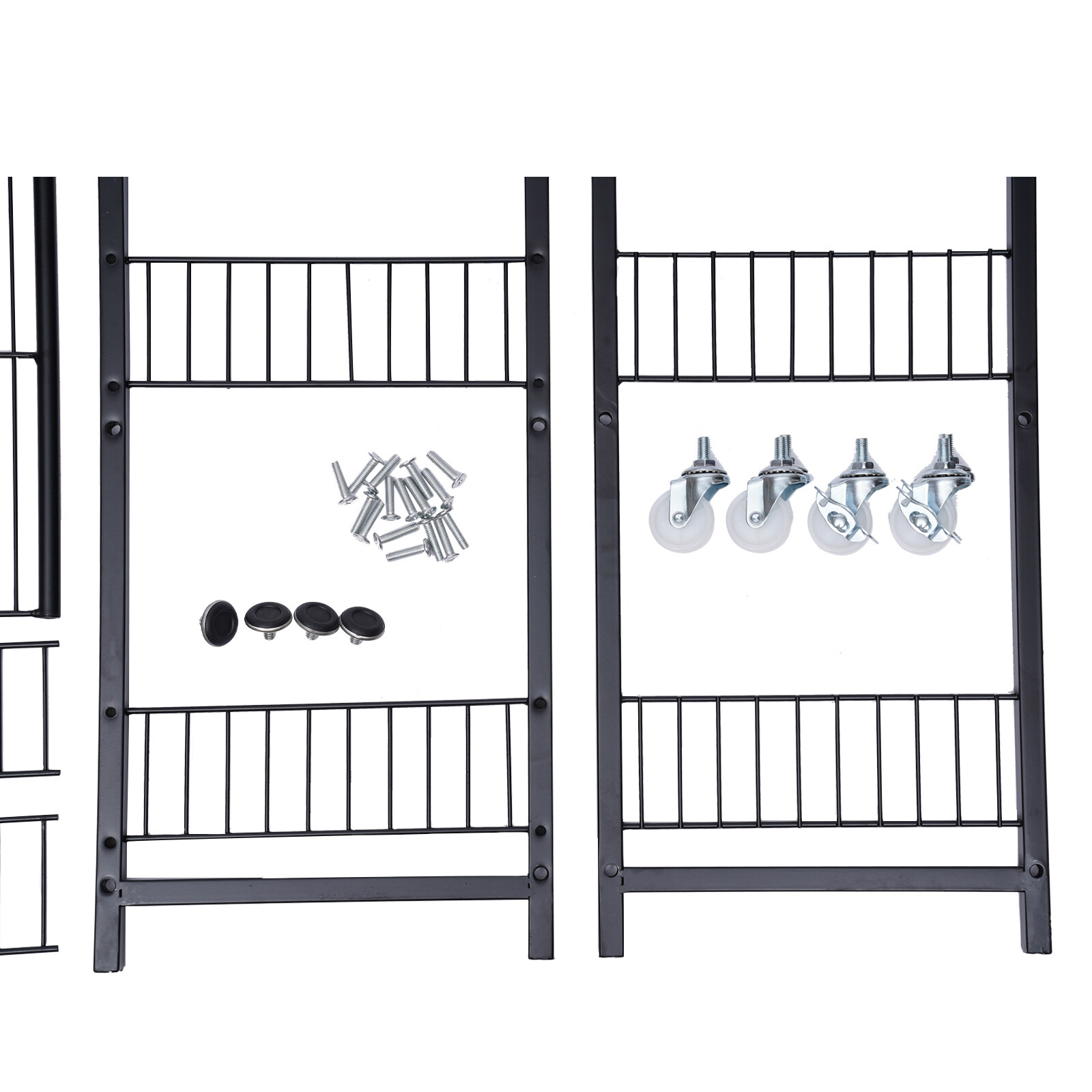 4-Tier Metal Baker's Rack With Locking Wheels, Wine Rack & 5 Hooks