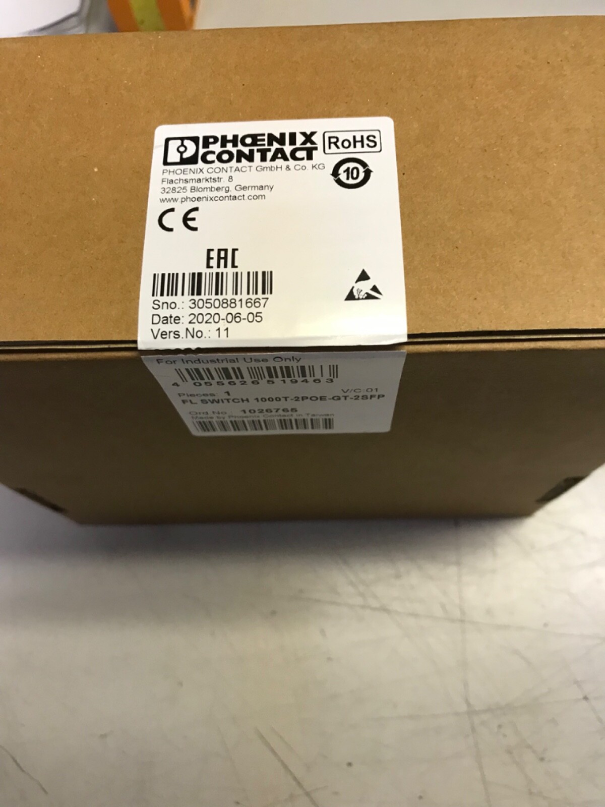 Phoenix Contact PoE + Ethernet Switch 1026765 - New, Seal Broken