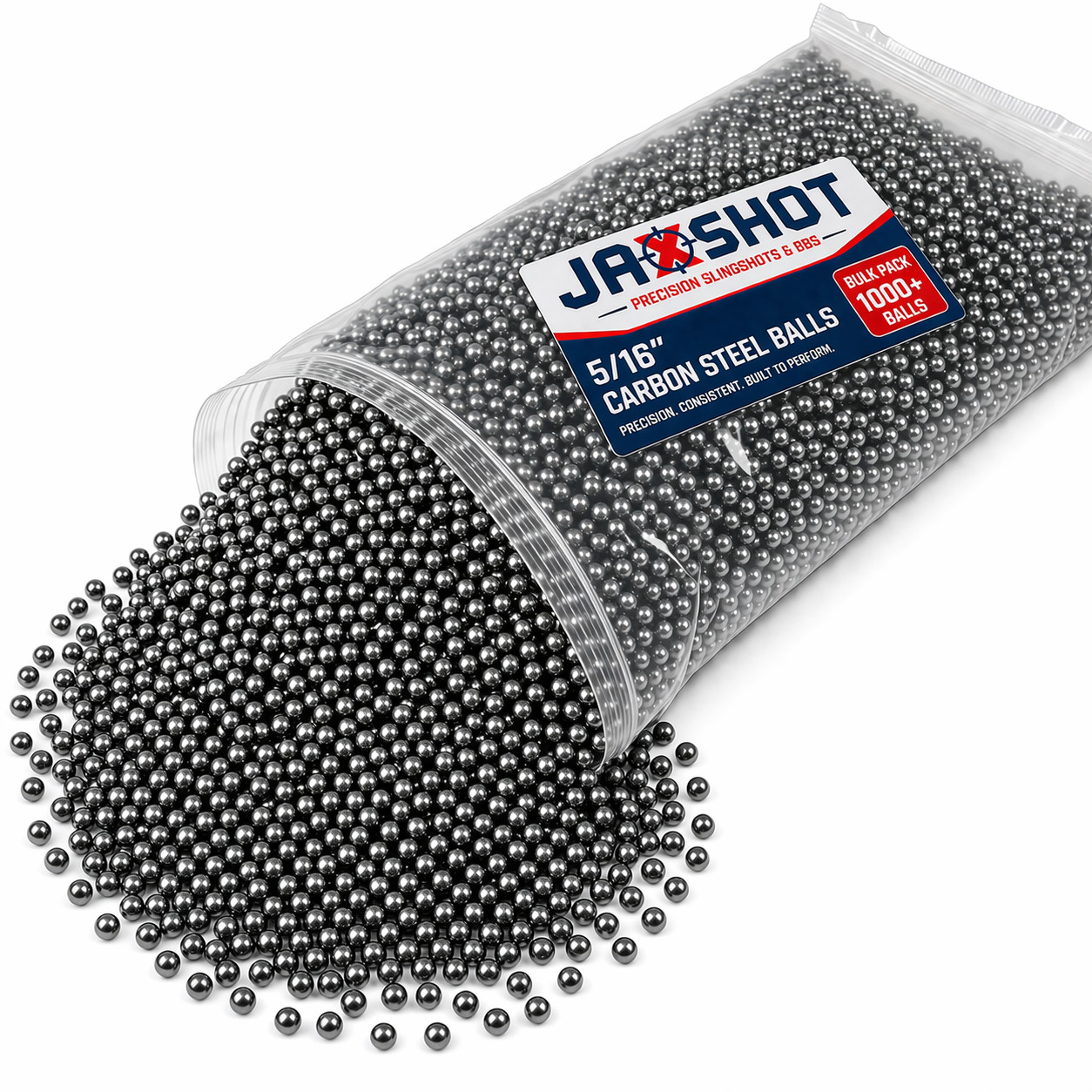 1000 Qty 5/16" Inch Steel Shot Slingshot Ammo Balls - Jaxshot (BC Precision)