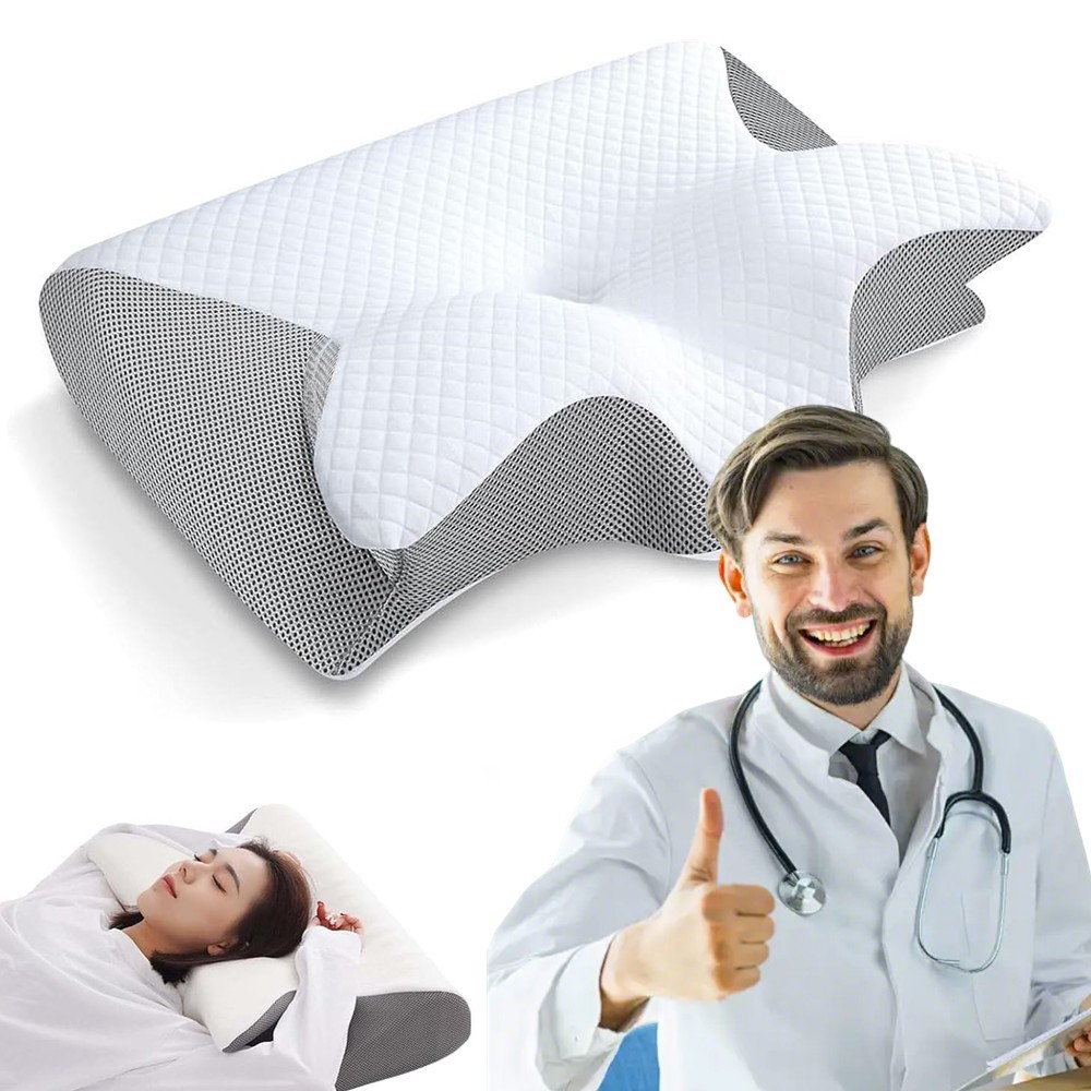 Pillow For DERlIA Ergo Anti Snore Ergonomic Premium Neck Pain Relief Memory Foam