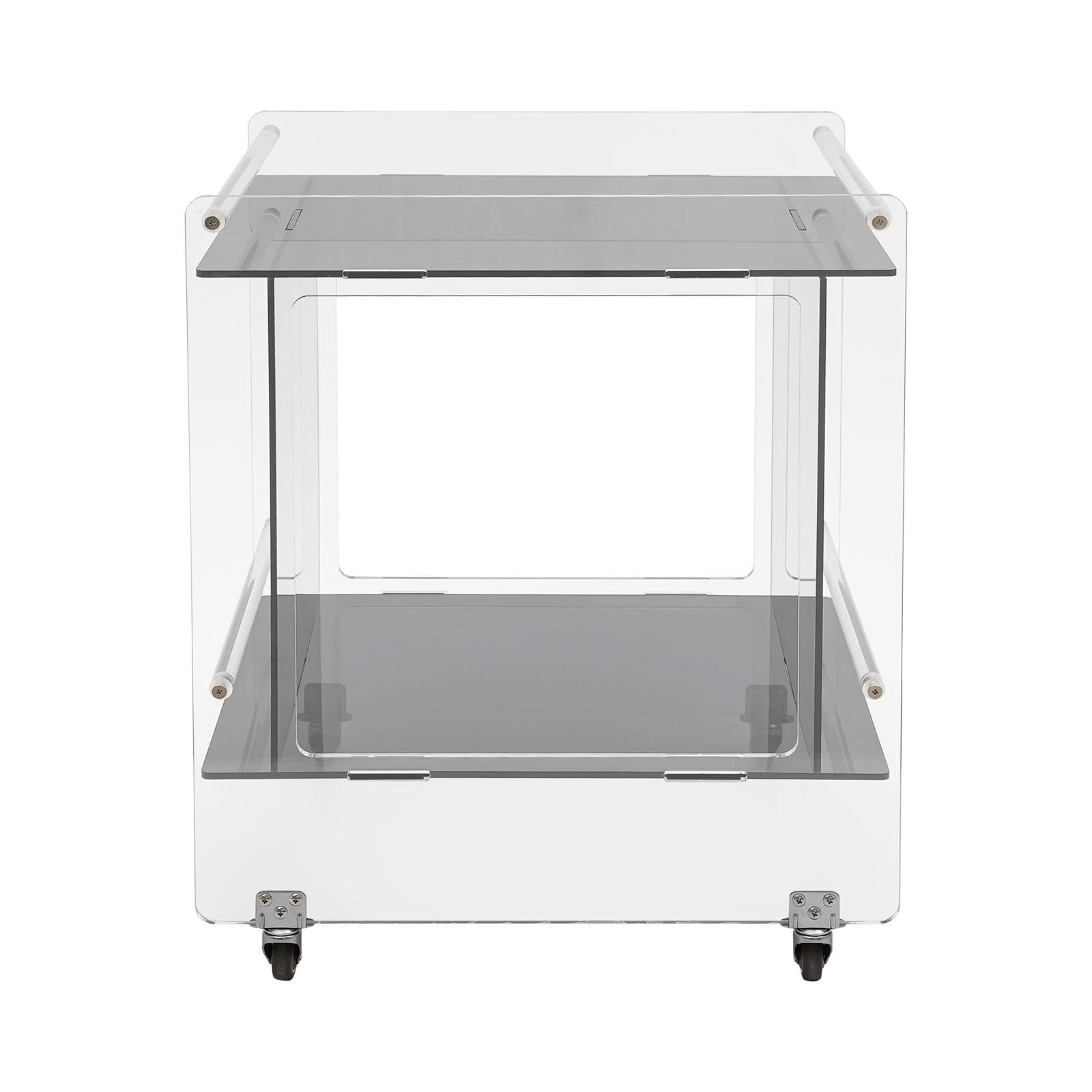 46x40x55cm Side Table Acrylic Mobile Table Multifunctional End Table with Wheels