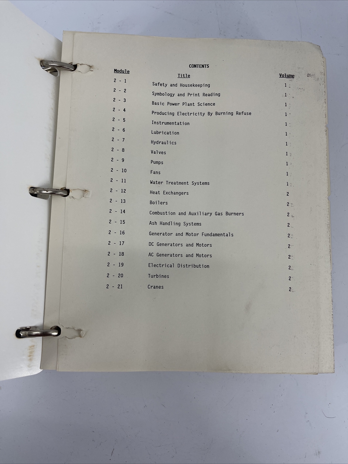 Wheelabrator Environmental Systems INC Phase 2 Volume 2 Training Modules