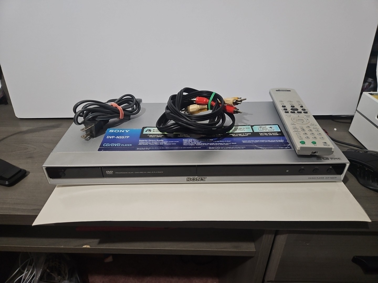 Sony DVP-NS57P DVD Player Remote + AV Cables Included